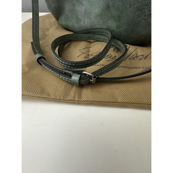 Patricia Nash Mirabella Turquoise Leather Wood Handle Purse Crossbody Floral Bag - Picture 9 of 13